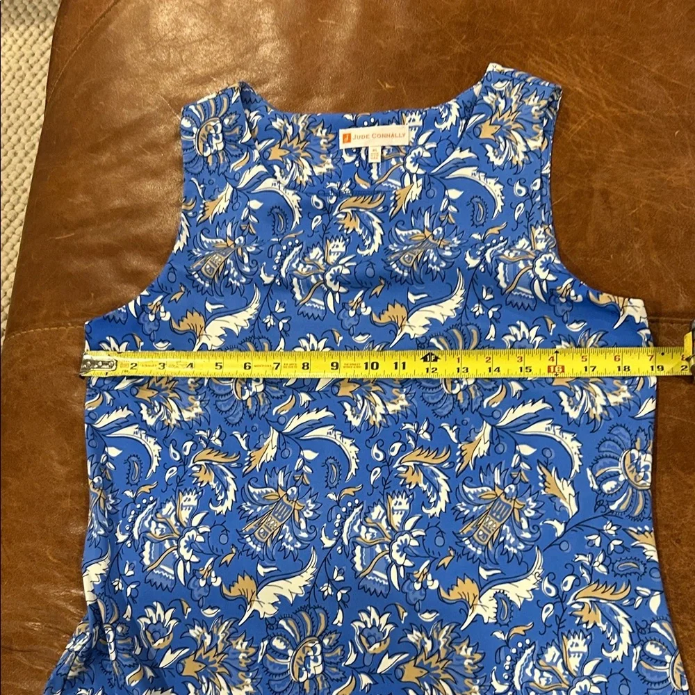 Jude Connally Blue Floral Paisley Sleeveless Shift Dress - Picture 5 of 6